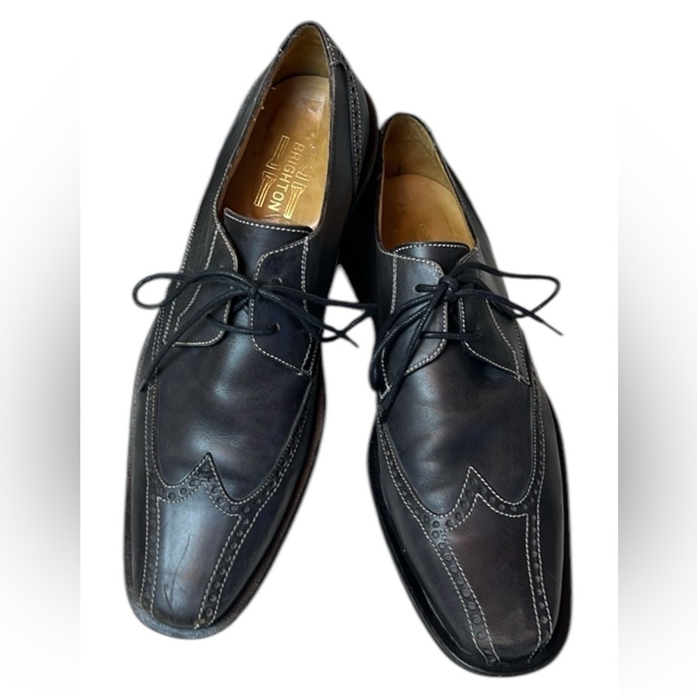 Vintage🧚‍♀️Brighton Men’s Black Leather Oxfords Dress Shoes Size 43 EU